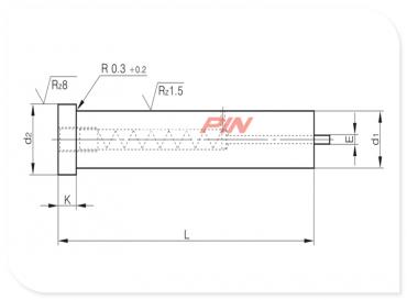 Punches cyl. head with ejector pin ISO 8020 Punches cyl. head with ejector pin ISO 8020
