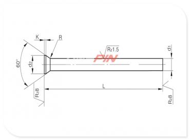 Poinçons de precision rondes DIN 9861 Form D - HWS-HSS Poinçons de precision rondes DIN 9861 Form D - HWS-HSS