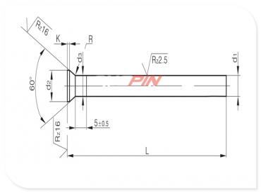Conical head ejectors DIN 1530 Forma D Conical head ejectors DIN 1530 Forma D
