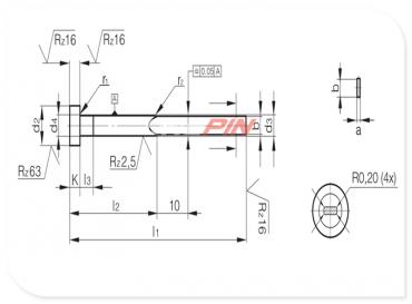 Ejecteurs à lame trempés avec 4 radions angulaires 0,2 mm DIN ISO 8693 FH Ejecteurs à lame trempés avec 4 radions angulaires 0,2 mm DIN ISO 8693 FH