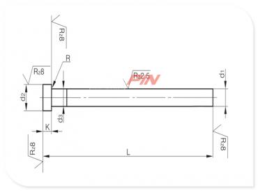 Auswerferstifte mit zyl. Kopf nitriert Form A DIN ISO 6751 A Auswerferstifte mit zyl. Kopf nitriert Form A DIN ISO 6751 A