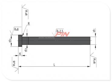 Ejecteur nitrurés forme A noire DIN ISO 6751 A Ejecteur nitrurés forme A noire DIN ISO 6751 A
