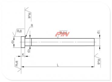 Nitrided ejector pins form A Tipo Fiat Nitrided ejector pins form A Tipo Fiat